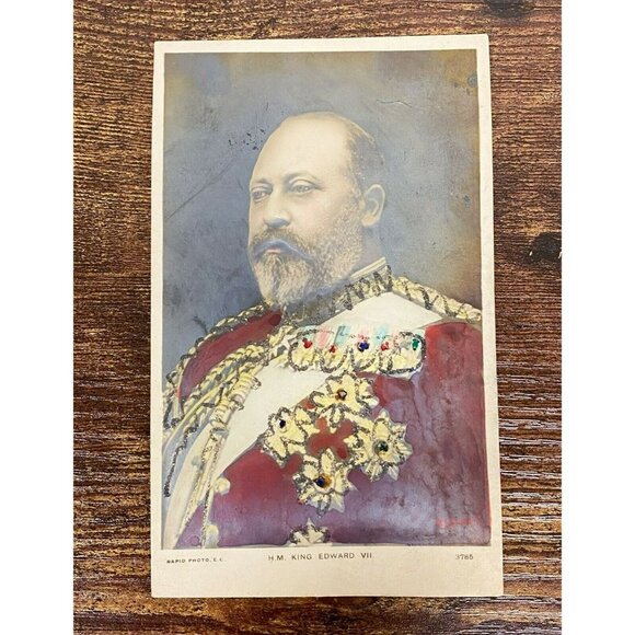 Cameo Photo Card 1900’s Queen Alexandra &‎ King Edward VII Rapid Photo Postcards - Picture 2 of 5